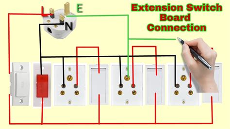 electrical extension box wiring|extension box with individual switch.